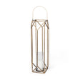 Ivy Large Gold Metal Geometric Cage Candle Holder Lantern by Mercana at Eve Furniture