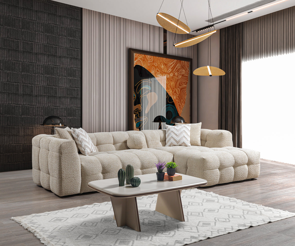 Ivy Sand Boucle RAF Sectional