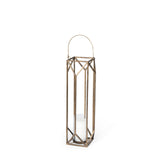 Ivy Small Gold Metal Geometric Cage Candle Holder Lantern by Mercana at Eve Furniture