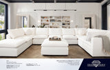 Ivy White Faux Shearling Reversible 4-Pc Sectional by Diamond Sofa at Eve Furniture