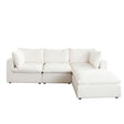 Ivy White Faux Shearling Reversible 4-Pc Sectional by Diamond Sofa at Eve Furniture