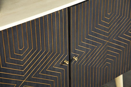 Ixora White Washed/Black 2-Door Accent Cabinet by Coaster at Eve Furniture