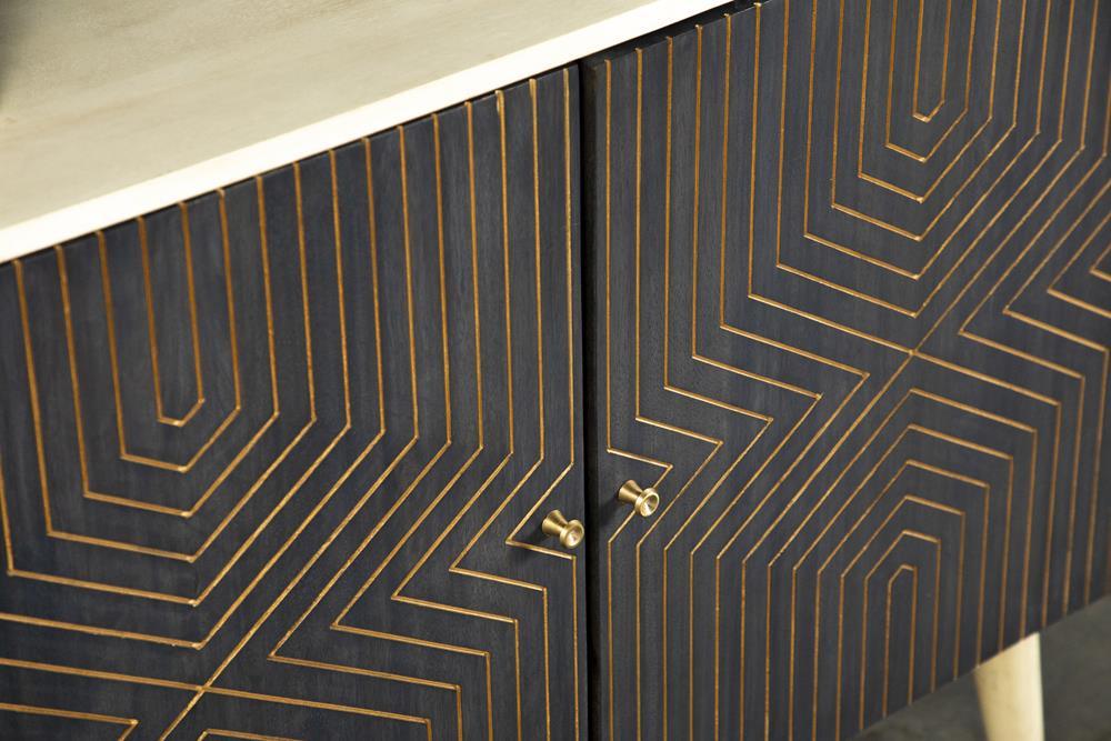 Ixora White Washed/Black 2-Door Accent Cabinet by Coaster at Eve Furniture