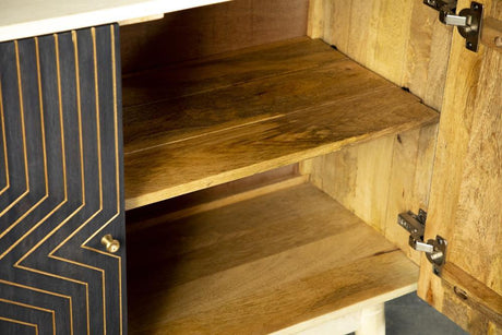 Ixora White Washed/Black 2-Door Accent Cabinet by Coaster at Eve Furniture