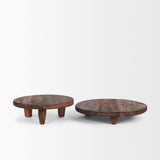 Iza Medium Brown Wooden Riser (Set of 2) by Mercana at Eve Furniture