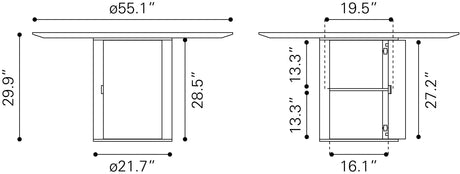 Izola Brown Dining Table by Zuomod at Eve Furniture