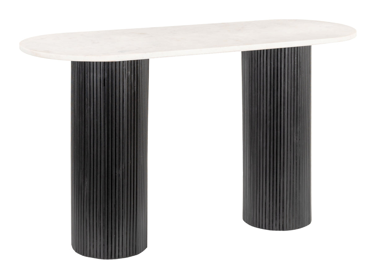 Izola White & Black Console Table by Zuomod at Eve Furniture