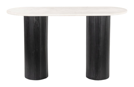 Izola White & Black Console Table by Zuomod at Eve Furniture