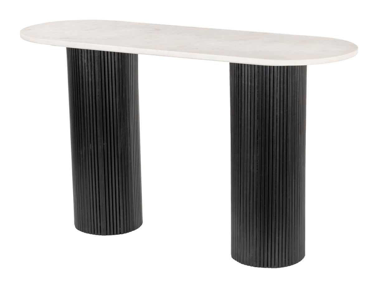 Izola White & Black Console Table by Zuomod at Eve Furniture