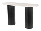 Izola White & Black Console Table by Zuomod at Eve Furniture