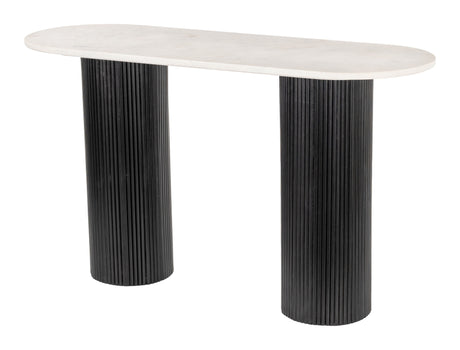 Izola White & Black Console Table by Zuomod at Eve Furniture