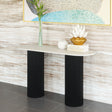 Izola White & Black Console Table by Zuomod at Eve Furniture
