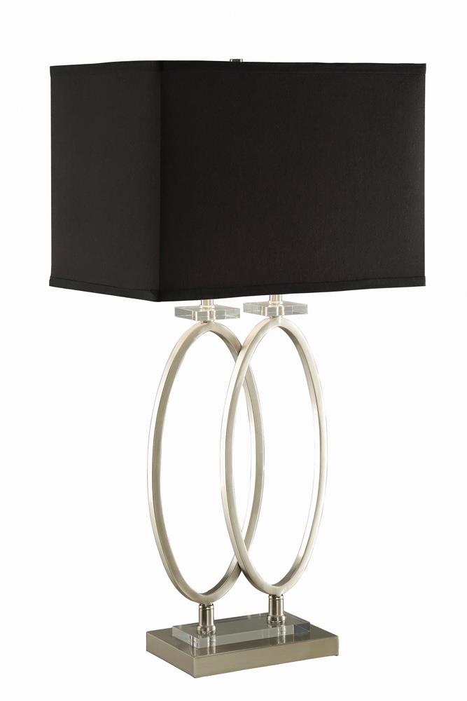 Izuku Rectangular Shade Table Lamp Black/Brushed Nickel