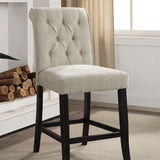 Izzy Beige/Antique Black Counter Height Chair Set of 2 by Furniture of America at Eve Furniture