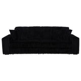 Jacana Corduroy Upholstered Dual Power Chaise Sofa Black by Coaster at Eve Furniture