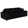 Jacana Corduroy Upholstered Dual Power Chaise Sofa Black by Coaster at Eve Furniture
