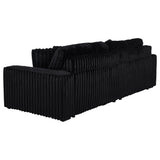Jacana Corduroy Upholstered Dual Power Chaise Sofa Black by Coaster at Eve Furniture