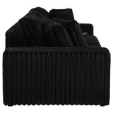 Jacana Corduroy Upholstered Dual Power Chaise Sofa Black by Coaster at Eve Furniture