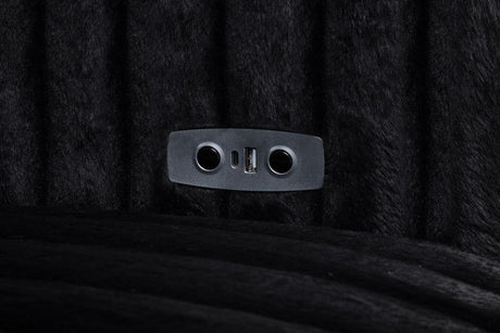 Jacana Corduroy Upholstered Dual Power Chaise Sofa Black by Coaster at Eve Furniture