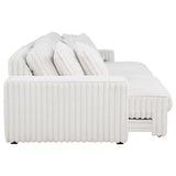 Jacana Corduroy Upholstered Dual Power Chaise Sofa Ivory by Coaster at Eve Furniture