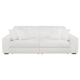 Jacana Corduroy Upholstered Dual Power Chaise Sofa Ivory by Coaster at Eve Furniture