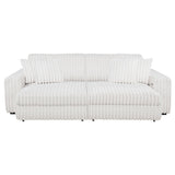 Jacana Corduroy Upholstered Dual Power Chaise Sofa Ivory by Coaster at Eve Furniture