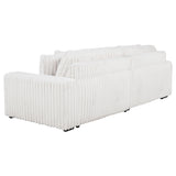 Jacana Corduroy Upholstered Dual Power Chaise Sofa Ivory by Coaster at Eve Furniture