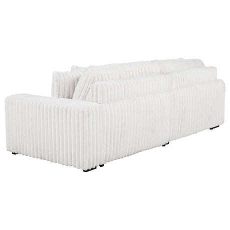 Jacana Corduroy Upholstered Dual Power Chaise Sofa Ivory by Coaster at Eve Furniture