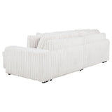 Jacana Corduroy Upholstered Dual Power Chaise Sofa Ivory by Coaster at Eve Furniture