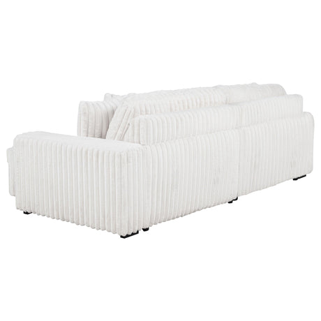 Jacana Corduroy Upholstered Dual Power Chaise Sofa Ivory by Coaster at Eve Furniture