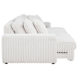 Jacana Corduroy Upholstered Dual Power Chaise Sofa Ivory by Coaster at Eve Furniture