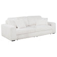 Jacana Corduroy Upholstered Dual Power Chaise Sofa Ivory by Coaster at Eve Furniture