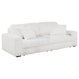 Jacana Corduroy Upholstered Dual Power Chaise Sofa Ivory by Coaster at Eve Furniture