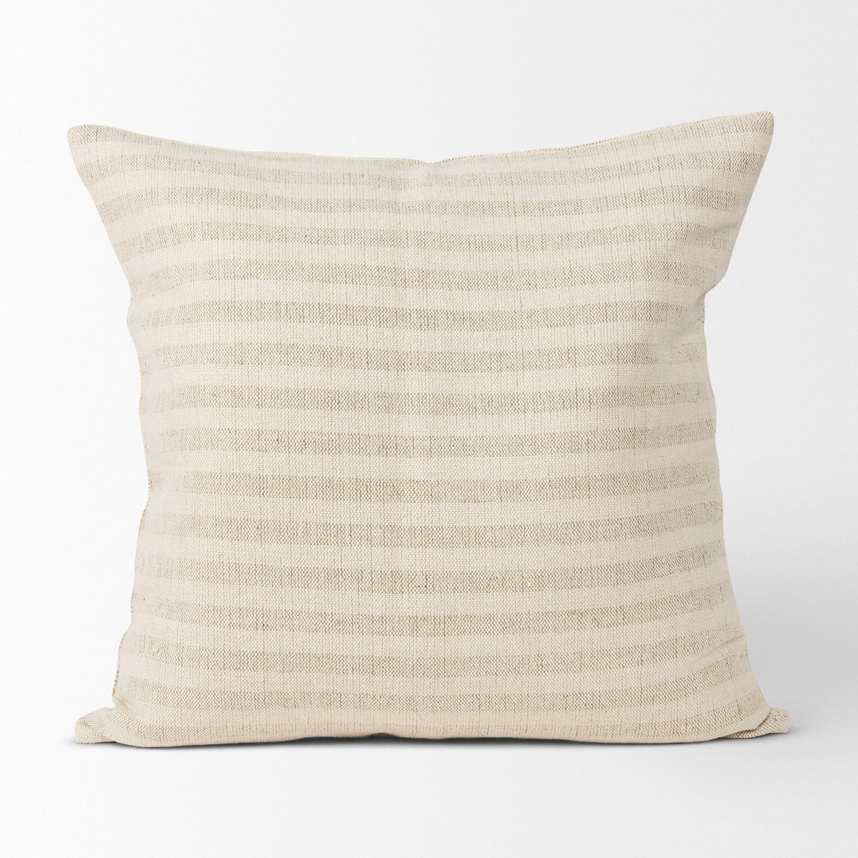 Jace Cream w/ Beige Stripe Linen-Cotton Square Decorative Pillow Cover by Mercana at Eve Furniture