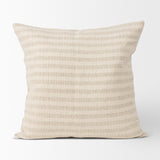 Jace Cream w/ Beige Stripe Linen-Cotton Square Decorative Pillow Cover by Mercana at Eve Furniture