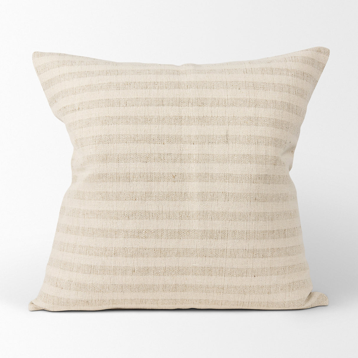 Jace Cream w/ Beige Stripe Linen-Cotton Square Decorative Pillow Cover by Mercana at Eve Furniture