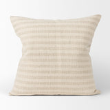 Jace Cream w/ Beige Stripe Linen-Cotton Square Decorative Pillow Cover by Mercana at Eve Furniture