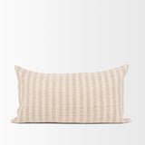 Jace Cream w/ Beige Stripe Lumbar Decorative Pillow Cover by Mercana at Eve Furniture