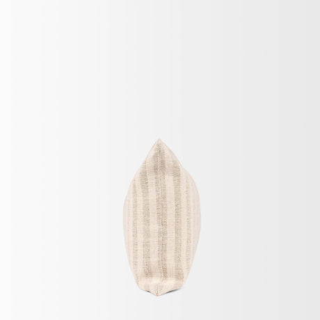 Jace Cream w/ Beige Stripe Lumbar Decorative Pillow Cover by Mercana at Eve Furniture