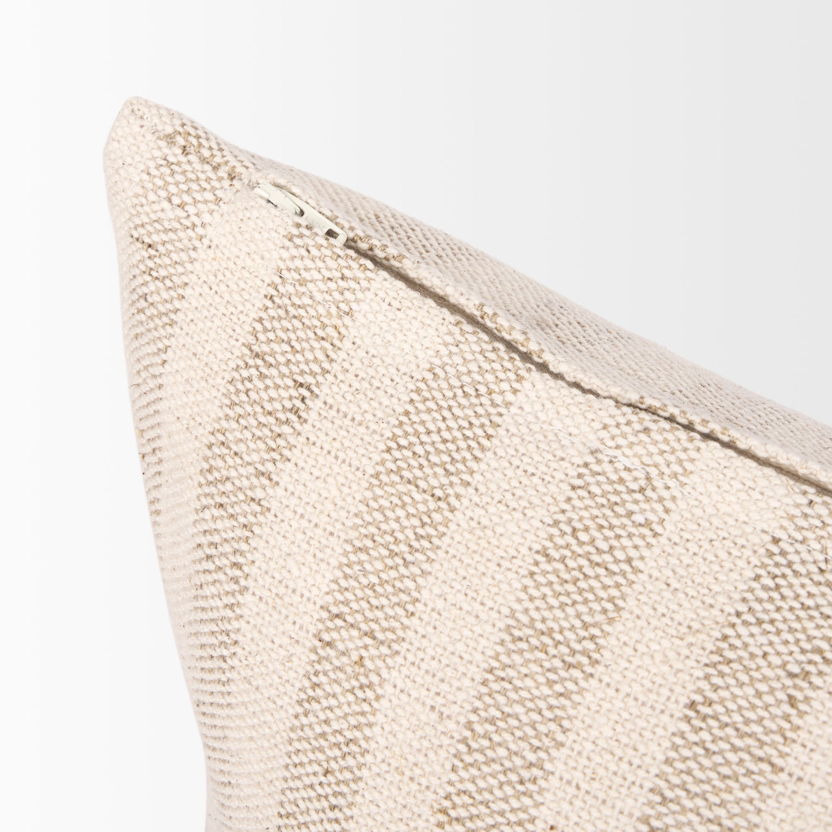 Jace Cream w/ Beige Stripe Lumbar Decorative Pillow Cover by Mercana at Eve Furniture
