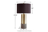Jacek Gray/Brass Finish Table Lamp by Ashley at Eve Furniture