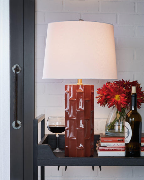 Jacemour Burnt Umber Table Lamp by Ashley at Eve Furniture