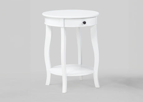 Jacie White Chairside End Table by Crown Mark at Eve Furniture