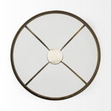 Jacinta II 21" Round Glass Top Metal and Marble Pedestal End/Side Table by Mercana at Eve Furniture