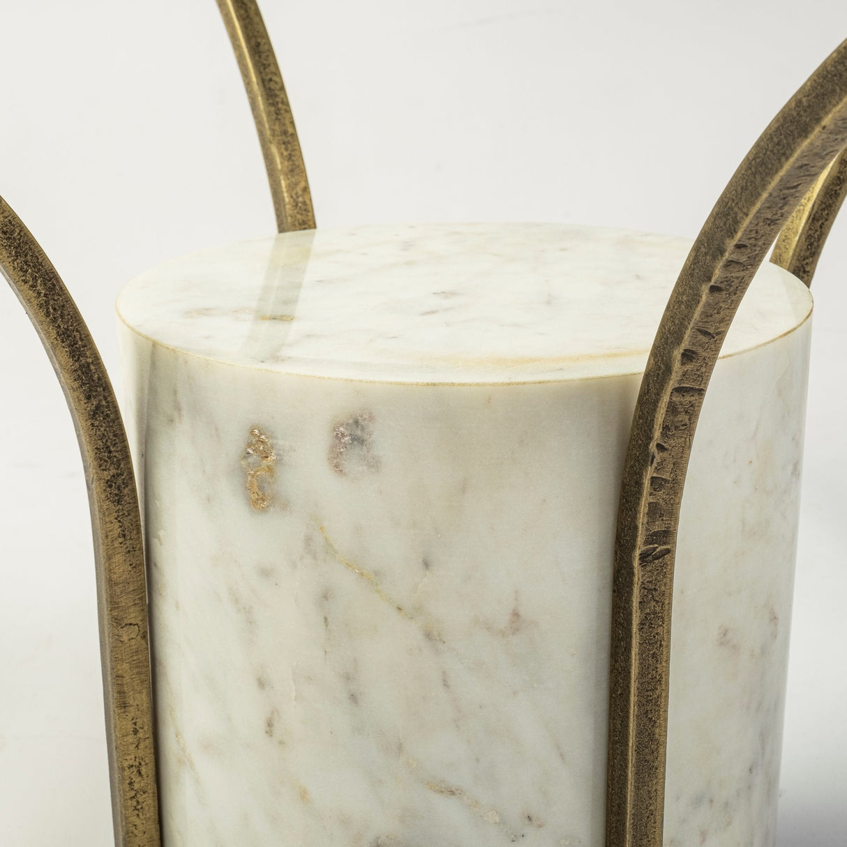 Jacinta Round Glass Top Metal and Marble Pedestal Coffee Table by Mercana at Eve Furniture