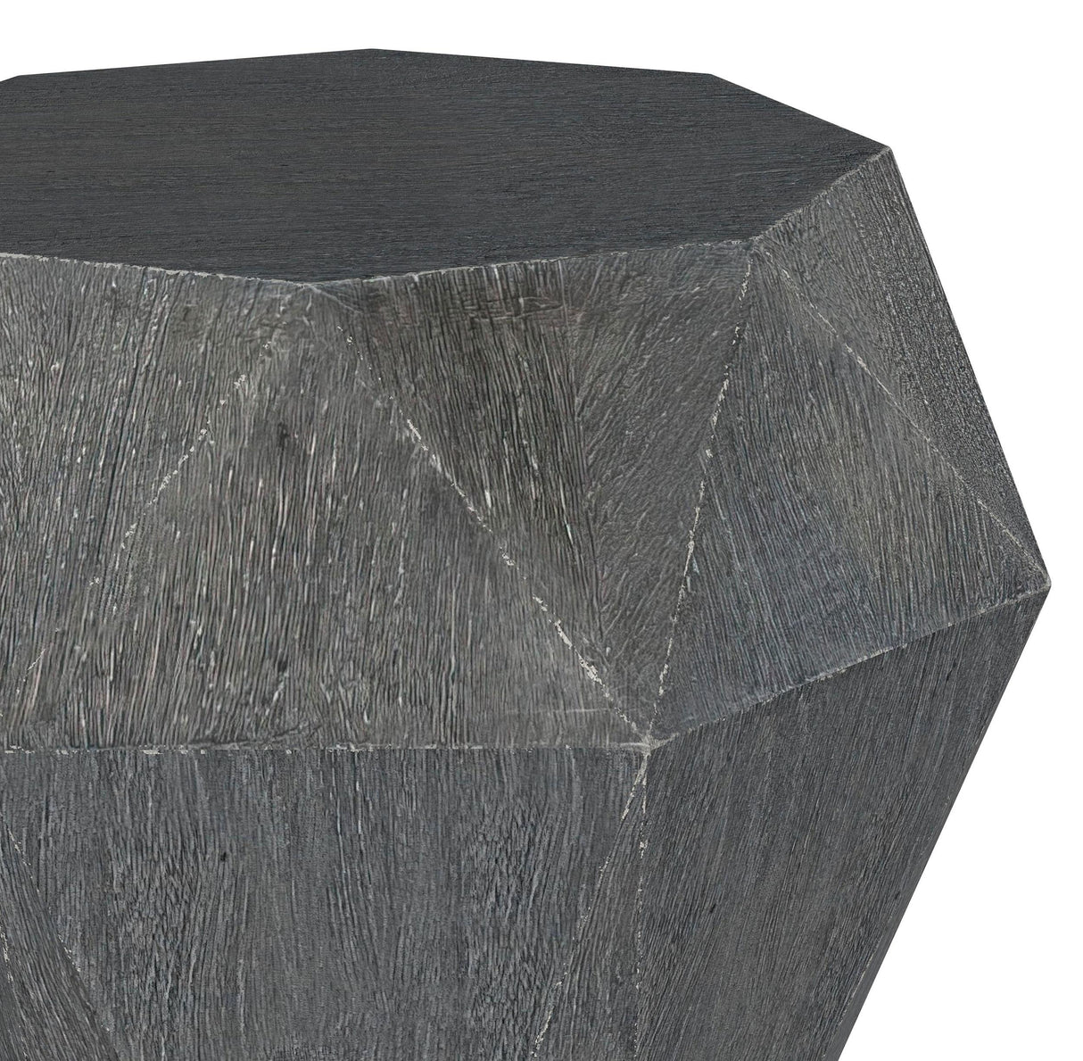 Jacinto Geometric Solid Mango Wood Side Table Grey