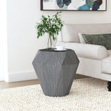 Jacinto Grey Geometric Solid Mango Wood Side Table by Coaster at Eve Furniture