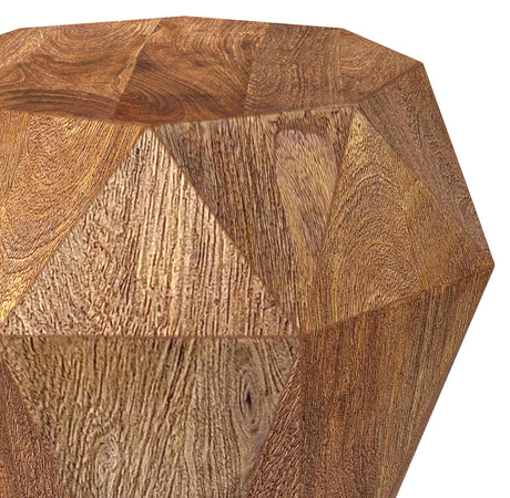 Jacinto Natural Brown Geometric Solid Mango Wood Side Table by Coaster at Eve Furniture
