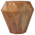 Jacinto Natural Brown Geometric Solid Mango Wood Side Table by Coaster at Eve Furniture