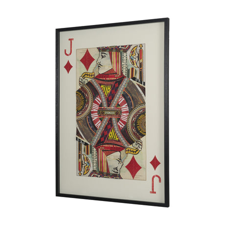 Jack of Diamonds Playing Card a Paper Mosaic Collage Framed Art under Glass by Mercana at Eve Furniture